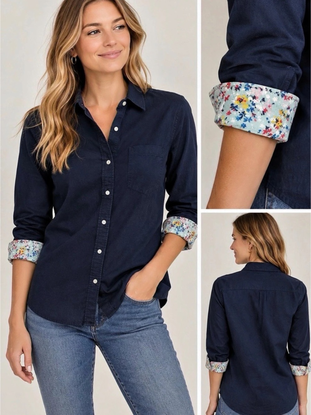 Boden Floral Button Down Shirt Size 14 Like New